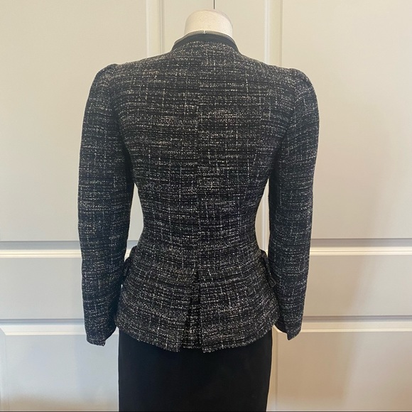 NANETTE LAPORE black & white linen & cotton jacket w/ zipper - Picture 5 of 13